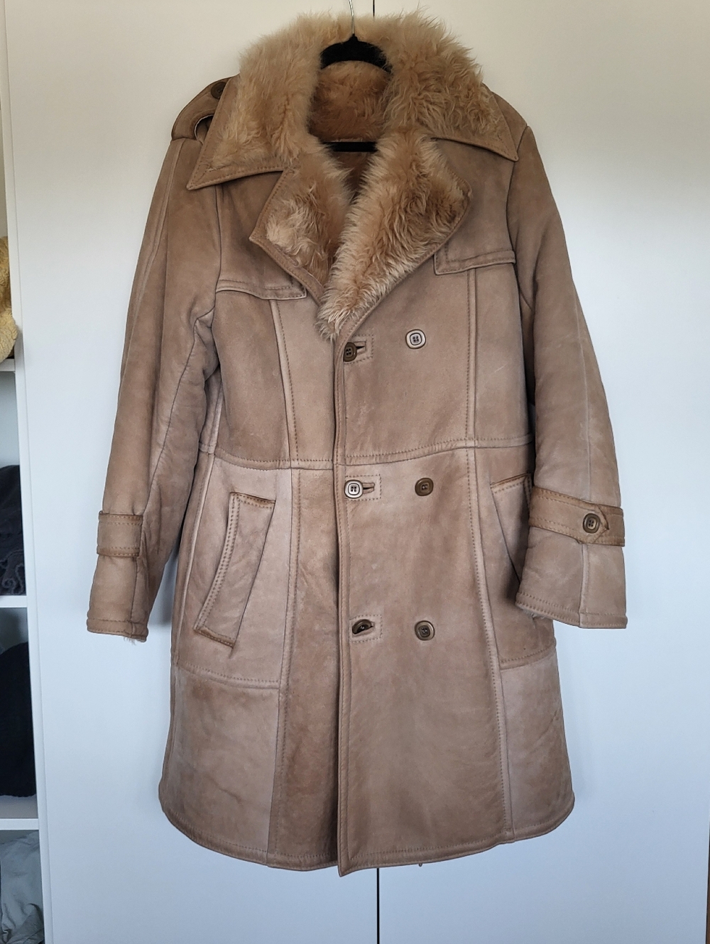 Leather Shearling Fur Coat